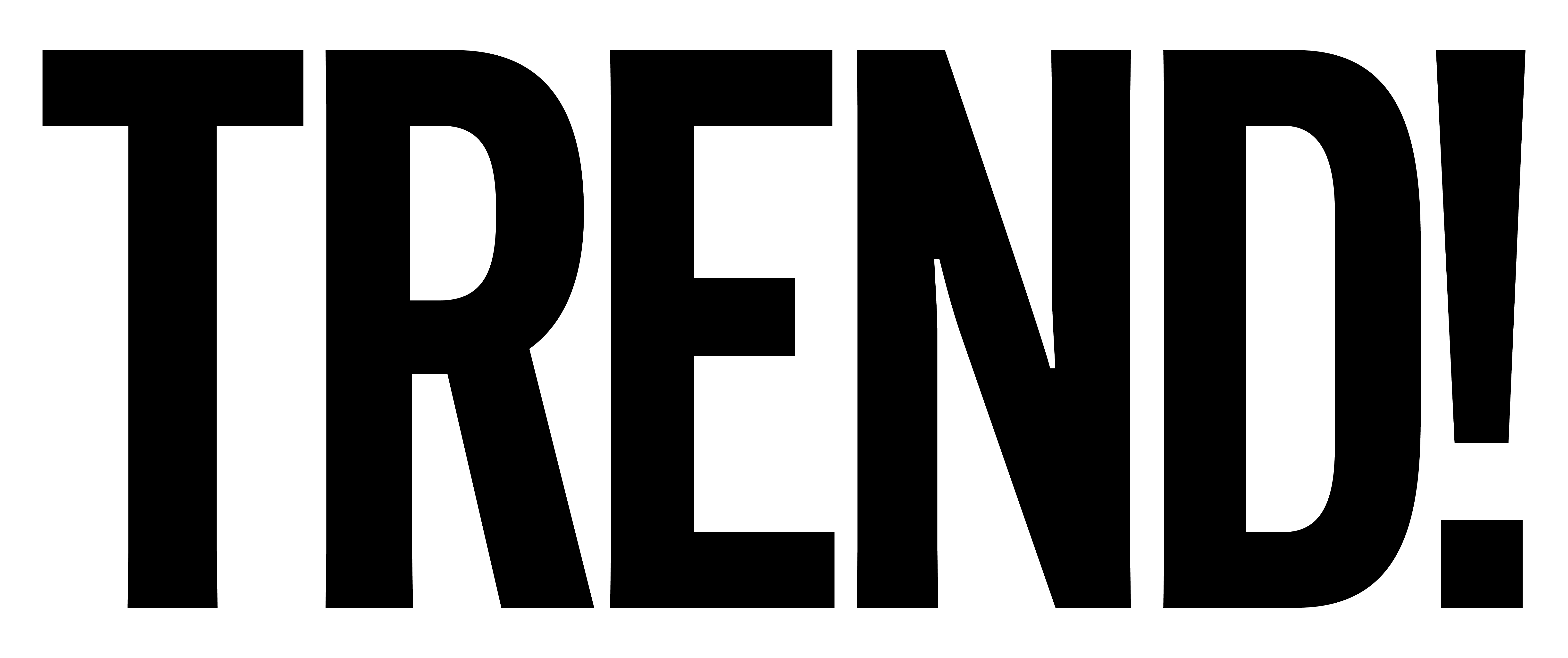 The image displays the word "TREND!" in bold, black letters on a green background.